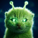 Alien Green Cat Alien Green Cat