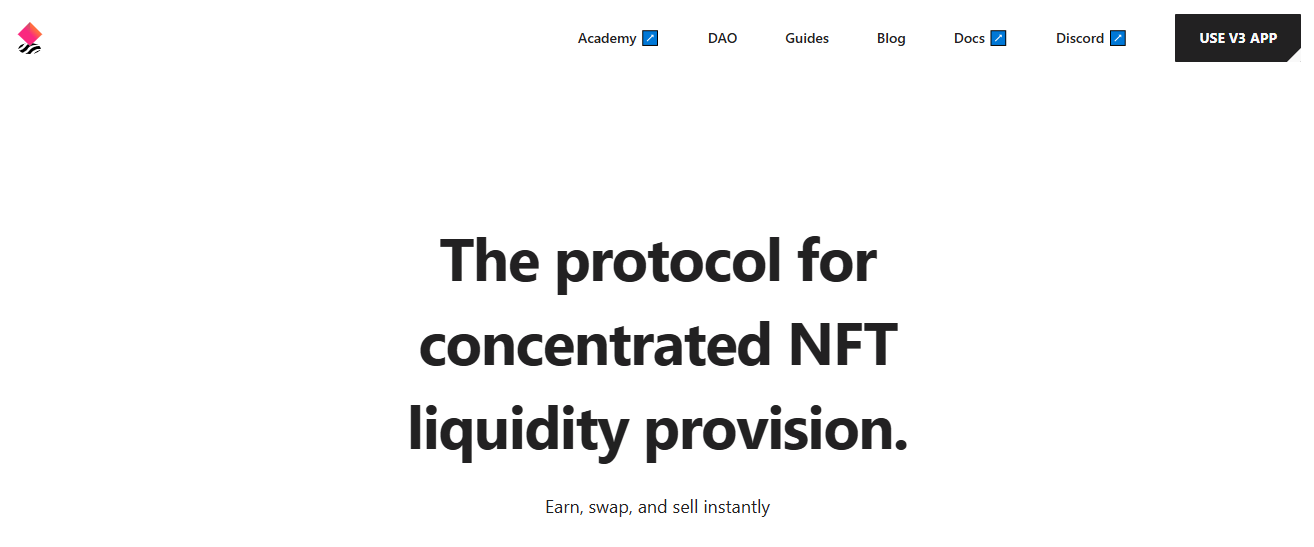 NFTX platform homepage.