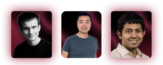 Key speakers of the staking summit Buenos Aires, Argentina in 2025, including: Vitalik Buterin (Co-founder & CEO of Ethereum), Fisher Yu (CTO of Babylon Labs) and Sreeram Kannan (Founder & CEO of EigenLayer).